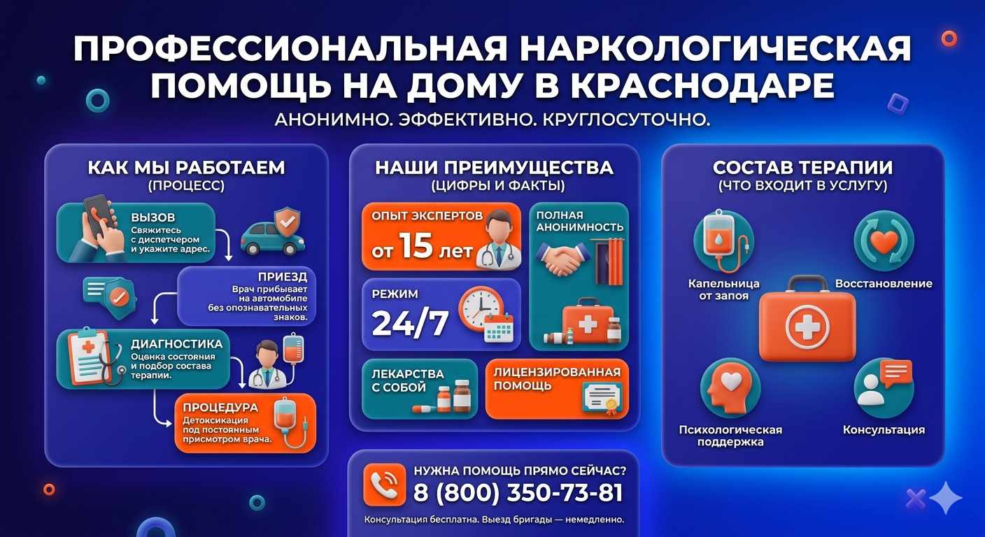 Инфографика о принципах лечения алкоголизма на дому в Озерах: этапы вызова нарколога, преимущества анонимной детоксикации и состав медицинской помощи.